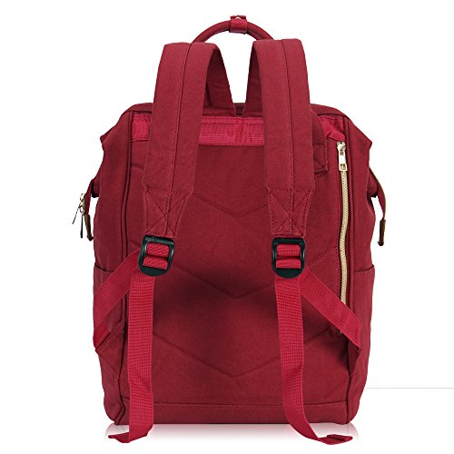 Veevan Damen Herren Retro Canvas Schule Rucksack 15,6 Laptop - 3