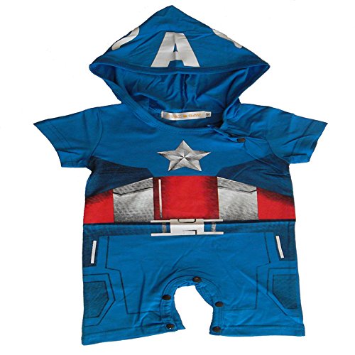 Captain America Avengers Superhero Comic Baby Toddler Boy Superhero Comic Romper Party Play Outfit. (18-24 Months)
