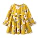Produktbild Mädchen Kleider Kinder Kleid Longra Weiches Baumwolle Floral Bowknot Kleid Party Hochzeit Beiläufig Prinzessin Kleider (130CM 6Jahre, Yellow)