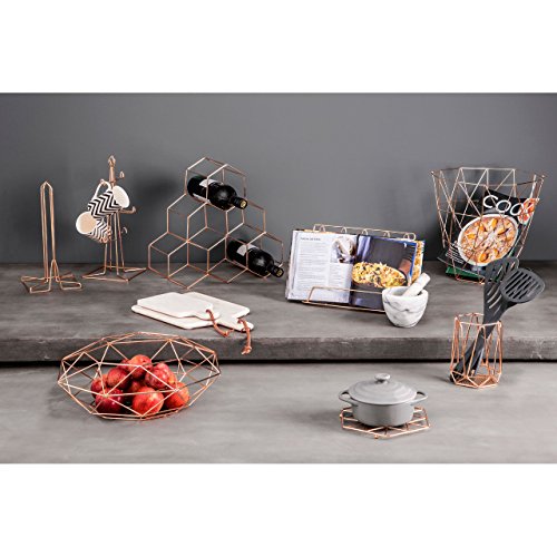 Premier Housewares Vertex Aufbewahrungskorb – Kupfer versilbert - 5