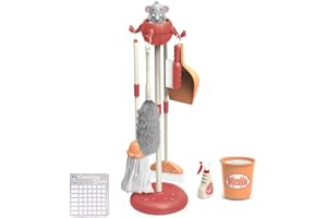 deAO Kit de Nettoyage avec Un Support en Forme d’éléphant et des Accessoires Inclus (Rose)