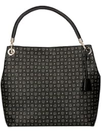 Pollini Heritage shoulder bag Tapiro Pvc calf leither black
