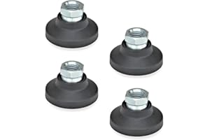 Ganter Normelemente GN 343.3-25-M6-A 3-25-M6-A-Gelenkfüße mit Gewindebuchse, Schwarz, Gewinde d2: M6, 4 Stück