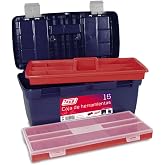 Tayg Tool Box 16, Double Capacity Tray, Metal Clasps, Polypropylene Tool Box, Holds up to 120 kg, Measures 500 x 258 x 255 mm
