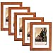 Produktbild EUGAD 5er Set Bilderrahmen Fotogalerie, 9412-5, Holz Rahmen, mit Glasscheibe, mit Passepartout, Artos Dunkelbraun, 13x18 cm