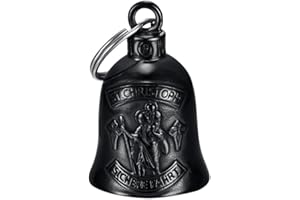 MOCY BELL - Clochette Moto St. ChristophSichere Fahrt Allemand Guardian Gremlin Mocy Bell Acier inoxydable Noir