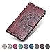 Produktbild KKEIKO Sony Xperia Z3 Hülle, Sony Xperia Z3 Leder Handyhülle Schutzhülle, Blume Muster Stoßsichere Lederhülle Brieftasche Flip Case für Sony Xperia Z3 - Braun