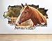 Produktbild tekkdesigns Z040 Pferd Pony Pet Animal Mädchen Schlafzimmer Wand Aufkleber 3D Kunst Aufkleber Vinyl Raum Kids Schlafzimmer Baby Kinderzimmer Cool Wohnzimmer Hall Jungen Mädchen (groß (90 x 52 cm))