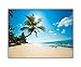 Produktbild DEINEBILDER24 - Wandbild XXL Palme und einfallende Sonne am Strand, Sri Lanka 60 x 80 cm auf Leinwand und Keilrahmen. Beste Qualität, handgefertigt in Deutschland!