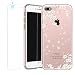 Produktbild iPhone 7 Plus Hülle Case mit Panzerglas Schutzfolie Folie, Bestsky iPhone 8 Plus Hüllen Transparent Weiche Silikon Durchsichtig Schutzhülle mit Muster für iPhone 7 Plus/8 Plus 5.5", Weiße Kirschblüte