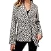 Produktbild Frauen Mantel V-Ausschnitt Bluse mit langärmeligen Leoparden Print Winterjacke Sexy Coat Übergangsjacke Tops Herbst Winter SanKidv