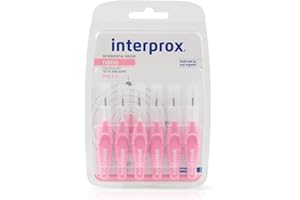 Interprox Nano 6 Scovolini Rosa, Anti-Placca e Anti-Carie per spazi interdentali più piccoli (PHD 0.7) indicato per i denti anteriori