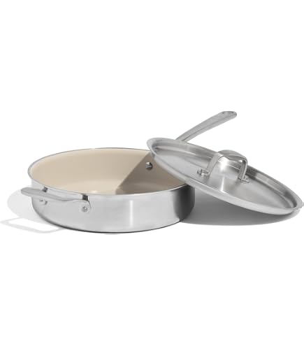 Made In Cookware Set De 3 Poêles Antiadhésives - 20, 25 Et 30 Cm - Acier Inox 5 Couches - Pro - Bleu Port
