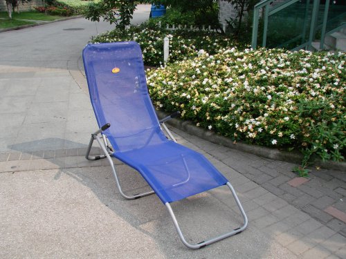Preisvergleich Produktbild Ambientehome 70464 Bäderliege Gartenliege Relaxliege, Textilene, blau
