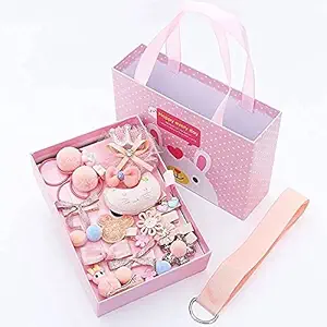 Neelam Forever 18Pcs/Set Mix Style Headwear Set Children Accessories Ribbon Bow with Full Covered Clips Hairpins for Girls Princess Crown Headdress Hair Accessories with Gift Box