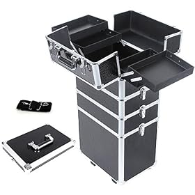 SONGMICS Valise à maquillage Mallette de maquillage Trolley à maquillage bijoux et cosmétique Beauty case Grande taille, JHZ06B