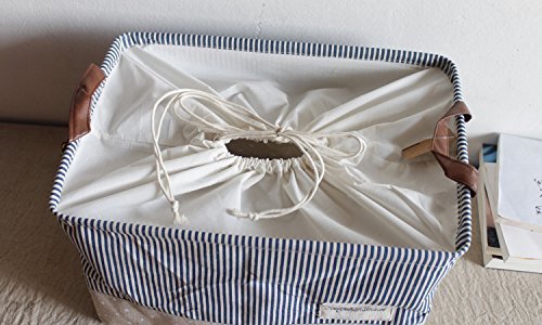 Organisieren Körbe für Kleidung Lagerung – Lagerung Körbe aus umweltfreundlichen Baumwolle. Arbeitet als Stoff Schublade, Babyraum, Spielzeug-Speicher. Hohe Qualität Kinderzimmer Körbe passen auf die meisten Regale, Marineblau - 4