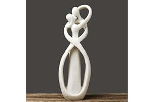 PIGPIGFLY Estatua de Pareja Abrazada,Decoracion Hogar,Centro de Mesa Decorativo Salon,Escultura Abstracta, Decoración de Estantería,Figuras Decorativas,Decoracion Mesa Comedor（Blanco）