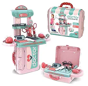 Kaparra 3 in 1 Doctor Kit Toy for Kids, Doctor Medical Backpack Pretend Play Set, Gift for Boys Girls 3-8 Years Old Kids