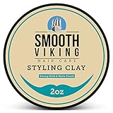 Hair Styling Clay for Men - Best Pliable Molding Cream with Strong Hold & Matte Finish - Product for Textured, Thickened & Modern Hairstyles - Shine Free - 2 OZ - Smooth Viking