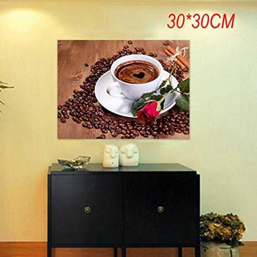 Kaffeetasse Rosen Diamant Stickerei DIY Needlework 5D Gem?lde Kreuz Stich Malerei Dekor 30 * 30CM - 9