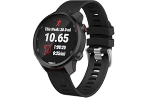 ISABAKE Elastyczny silikonowy zamiennik paska do smartwatcha Garmin Venu Sq GPS Forerunner 245/245, Fenix 6s 20 mm, wygodny pasek do Vivoactive 3 Music/HR Forerunner 645 Music