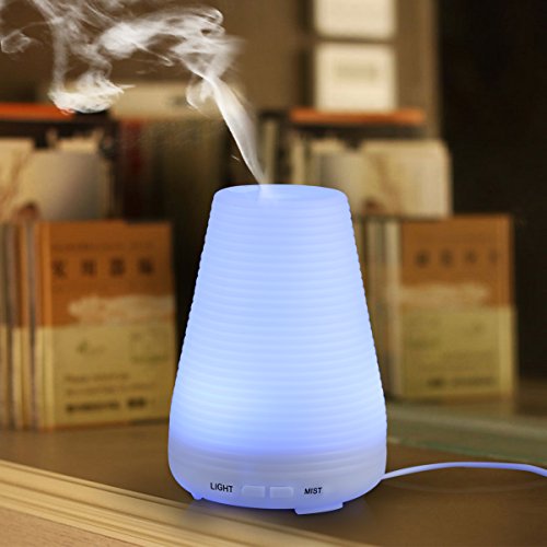 Mini Ultraschall Luftbefeuchter Duftzerstäuber Duft/Aroma Diffuser mit 7 LED Farbwechsel Ätherische Öle Aromatherapy Diffusor Vernebler Raumbefeuchter Raumluftbefeuchter Luftbefeuchtungsgeräte 100ML - 4