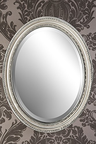 Spiegel Wandspiegel oval antik silber DUNJA 47 x 37 cm - 2