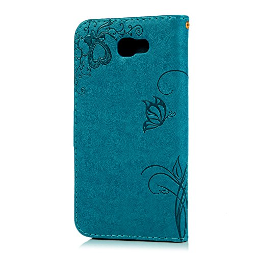 Samsung Galaxy J5 Prime Hardcase Galaxy On5 (2016) Flip Hülle YOKIRIN Premium Ameisen Treffen Muster PU Leder Schutzhülle TPU Innenschale Wallet Case Brieftasche Flipcase Klapptasche Portemonnaie Handyhülle mit Karteneinschub Standfunktion und Magnetverschluß Blau - 4
