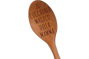 STERLING JAMES CO. "Il Cucchiaio Magico Della Mamma" Cucchiaio di legno con Incisione laser – Regali per Neo Mamme – Regali da cucina – Regali di Compleanno per Mamme