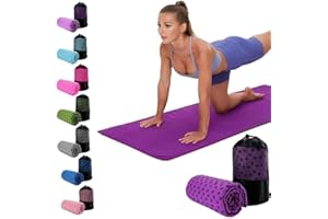 DZOZO Yoga Mat Towel Non Slip Hot Yoga Blanket Super Soft Sweat Absorbent Microfiber Mat Cloth with Mesh Bag