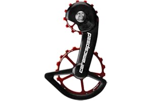 Ceramicspeed Accessorio Gabbia Cambio Ospw con Pulegge Carbonio, 11 velocità, Rosso Shimano 8000/9100 Unisex Adulto, Multicolore, Taglia Unica