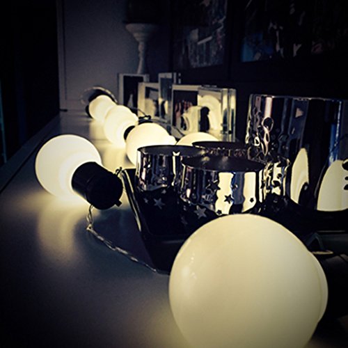 ERGEOB 10er LED Kugel Lichterkette warmweiß Edison-Glühbirne Lichterketten Batterie Betrieben - 5