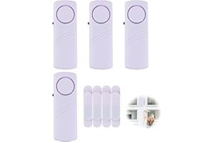 SUUOSL 4 Pack Door and Window Alarms for Home Security, Wireless Door Alarm Sensor Kit for Kids Safety Door Sensor Alarm, Loud 120dB Magnetic Window Alarms for Security in Home, Office, Dorm, Garage