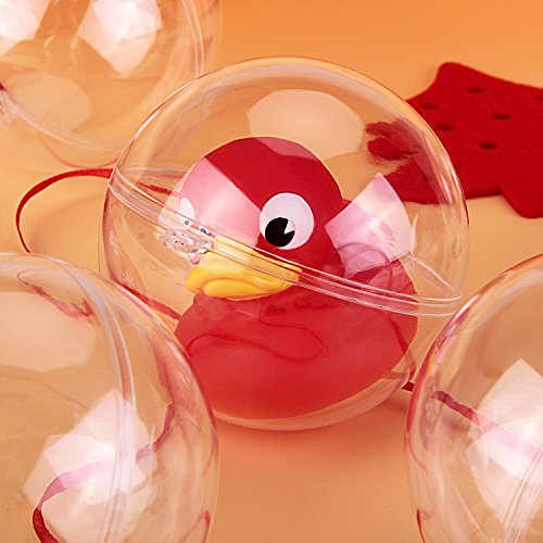 amzdeal Weihnachtskugeln transparent Verzierung 12 stück 8cm DIY Kunststoff-Kugel - 4