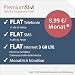 Produktbild PremiumSIM LTE S Allnet Flat [SIM, Micro-SIM und Nano-SIM] monatlich kündbar (FLAT Internet 3 GB LTE mit max. 50 MBit/s mit deaktivierbarer Datenautomatik, FLAT Telefonie, FLAT SMS und FLAT Europa, 8,99 Euro/Monat)