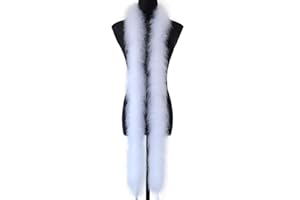 Fearafts Boas de plumas de pavo de marabú mullidas de 22 g para chal de color blanco,cinta para decoración de bodas, accesorios para árbol de Navidad, plumas de 2 yarda/piezas (blanco)