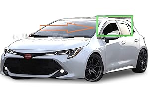 AC WOW 4 deflettori d'aria compatibili con Toyota Corolla Hatchback Hybrid (E210) 5 porte 2018 2019 2020 2021 2022 2023 2024 (fumo scuro con finiture in acciaio inox)