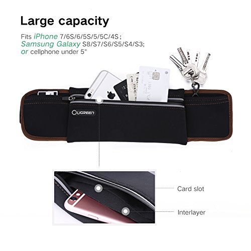 Ugreen Sport Bauchtasche Gürteltasche Hüfttasche Wasserdicht Sweatproof Multi-funktion Case Holder Kopfhöerer Für Smartphone Iphone - 3