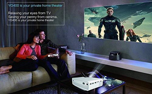 Portable Full HD Projektor, HuiHeng YG400 LCD Beamer 1200 Lumens HDMI beweglicher Mini-LED-Projektor für Heimkino -Theater Unterhaltung Treffen Media Player Play Games Outdoor-Aktivitäten mit AV / VGA / USB / SD / Micro USB - 7