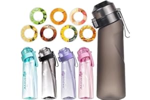 PUTEXTILE 2023 Upgrade Sports Air Water Bottle BPA Free Starter up Set Drinking Bottles,650ML Fruit Fragrance Water Bottle,with 7 Flavour pods%0 Sugar Water Cup,for Gym and Outdoor Gift (Matte Black+7 pods)
