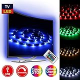 Entdecken Sie smarte stimmungsvolle indirekte Beleuchtung für Ihren Flachbildfernseher oder Ihren Computer-Bildschirm.