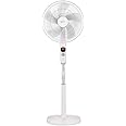 Igenix DF1670 Digital Pedestal Fan – 12 Speed Settings, Oscillating with Remote, LED Display, Timer & Silent/Natural Modes – Adjustable Cooling for Home & Office – White