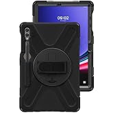 Coverzone Samsung Galaxy Tab S9 FE Plus ile Uyumlu Kılıf El Tutama&ccedil;lı Standlı Full 360 Koruma Z-Defender Rugged Tablet Kılıf 