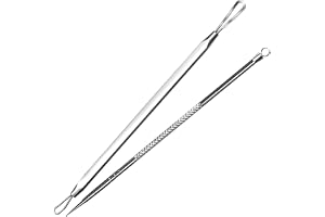 Teenitor Pimple Extractor Acne Treatment Tool Surgical Grade Blackhead Comedone Removal 2-in-1 Popper Tool for Face Nose Blackhead Extractor Tool Silver