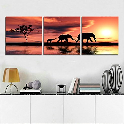 SwmArt South Africa 3 African elephant painting decorative painting a room (no frame) Swm40 48x16 inch