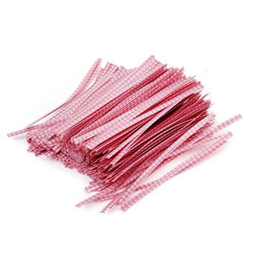 Ca. 500 Stk. Twist Band für Violoncello Hochzeit Partei Candy Tasche oder Allgemeine Verwendung (Rosa)