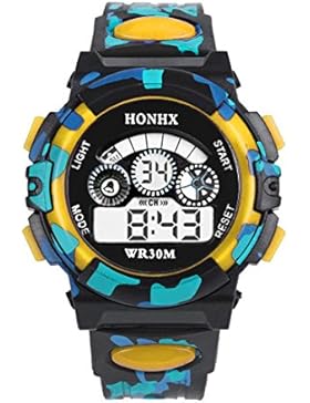 Souarts Kinder Sport Digitaluhr LED Uhr mit Wecker Multifunktion Silikon Armband Digital Display uhr für Jungen...