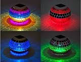 Wasserdicht solarbetriebene Mosaik Solarleuchten LED-magische Sonnenschein-Ball Farbe verändert Schöne Nachtlichter Party-Lichter Kristall-Glas-Kugel-Kugel-Tischlampen für Schlafzimmer, Party, Garten, Terrasse, Garten, bunte Outdoor / Indoor-Dekoration - 2