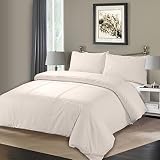 Sapphire collection Pintuck Duvet Cover With Pillow Case Bedding Set All Size (King, Cream)